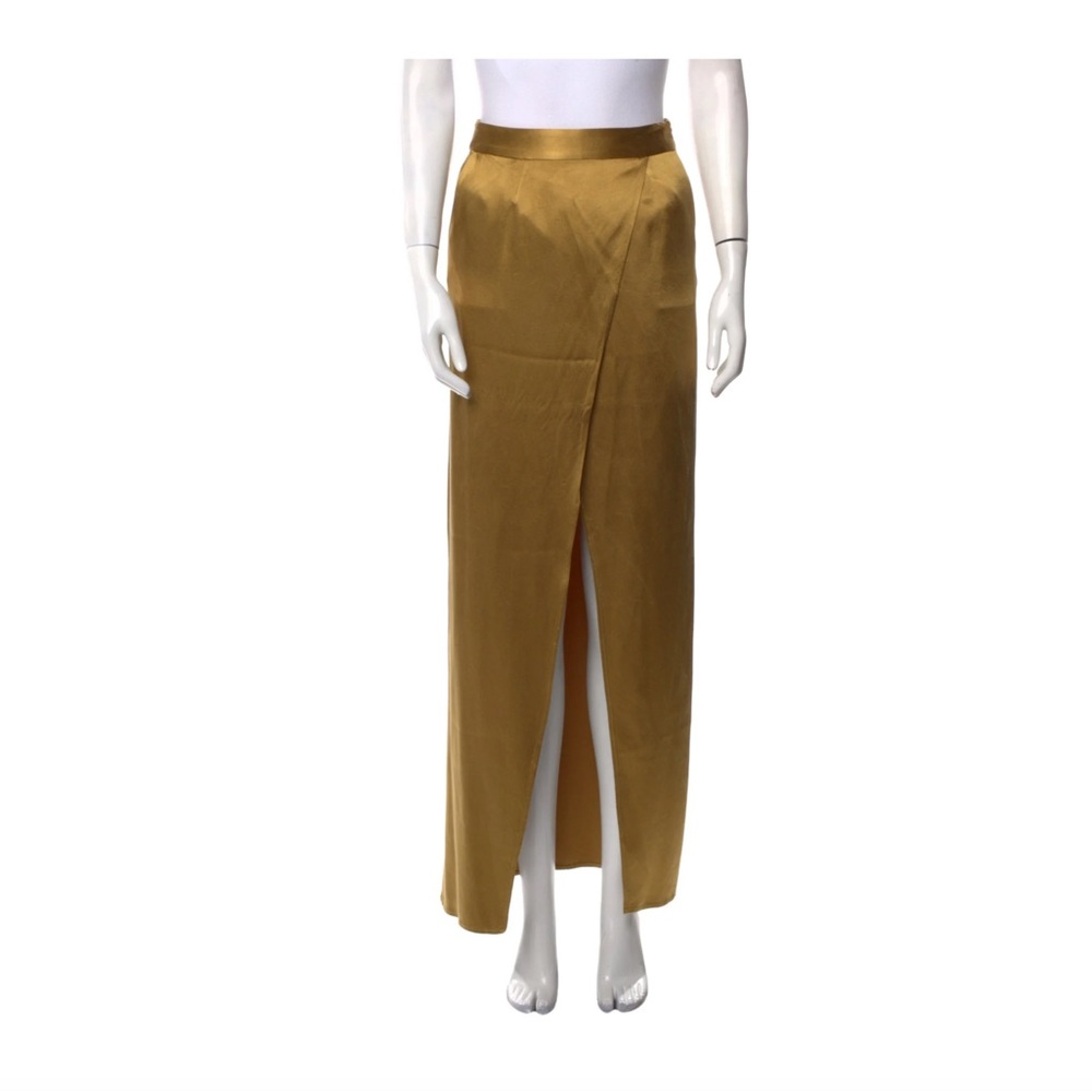 Jenni Kayne Gold 100% Silk Skirt with Pockets
